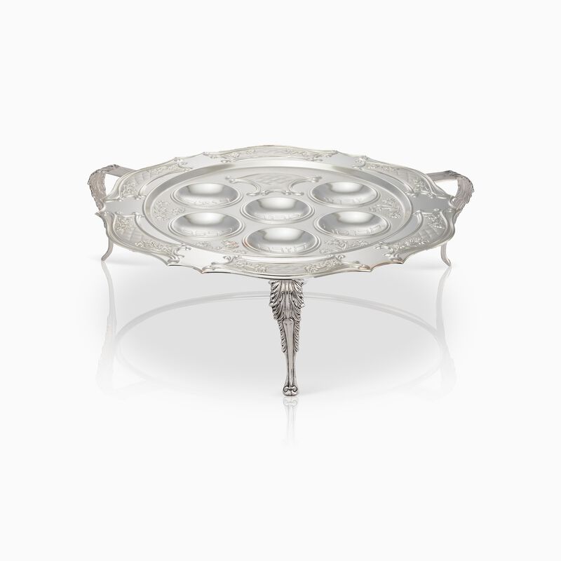 SEDER PLATE + STAND PLATED 