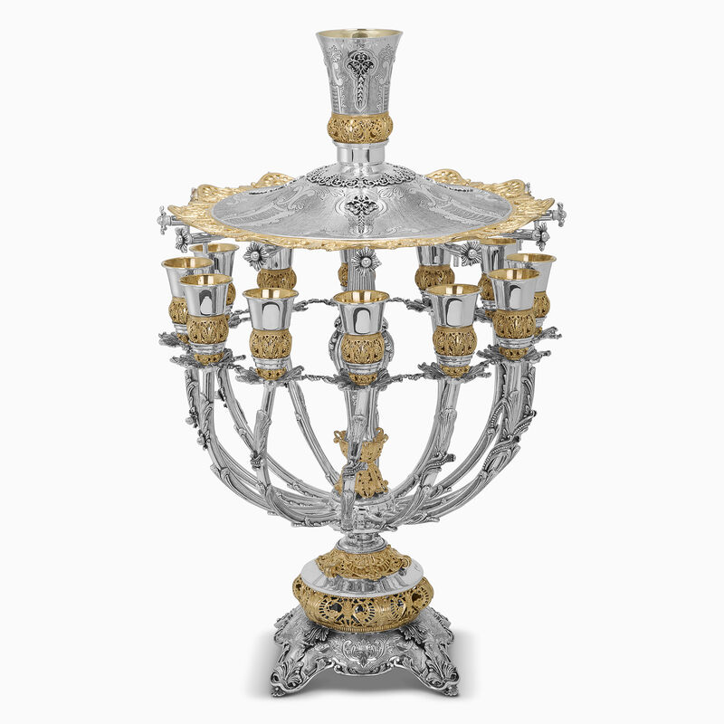 Malchut Wine Fountain 12 Cups Sterling Silver 