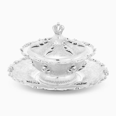 Baron Soup Bowl With Plate Sterling Silver 