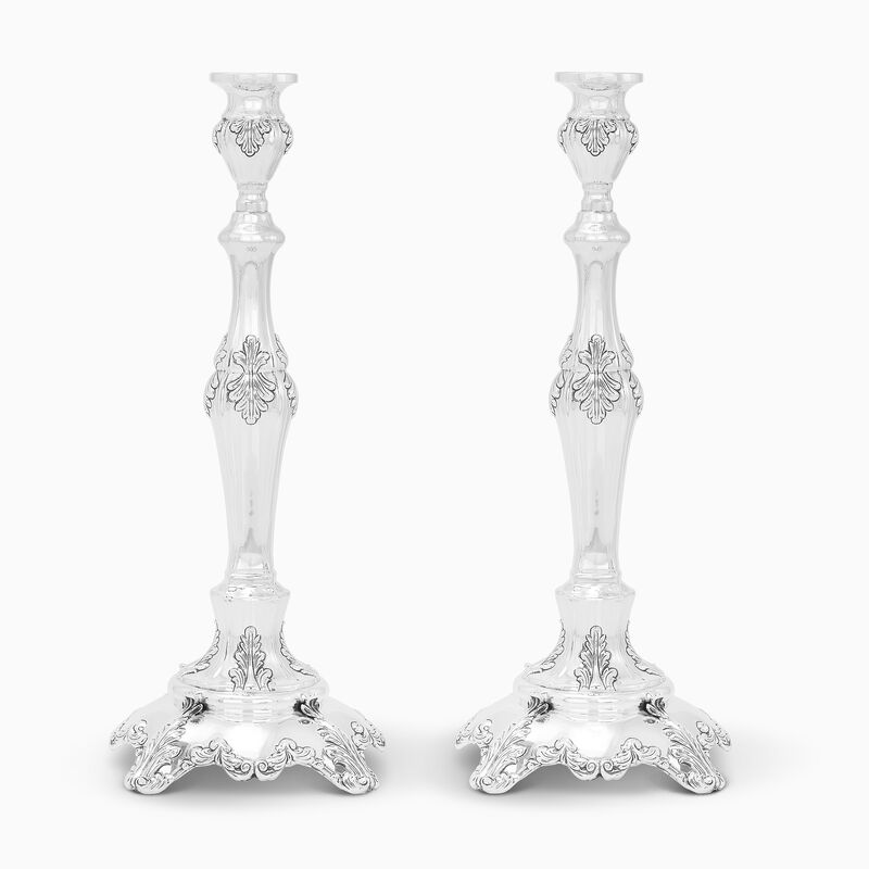 Gona Candlesticks Smooth Sterling Silver Small 