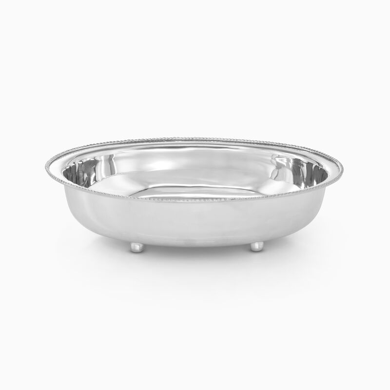 OVAL BOWL PEARL RIM PLATED 
