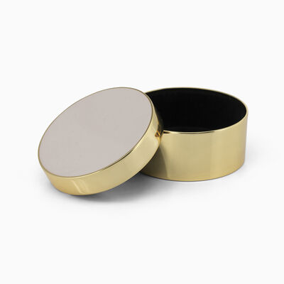 Pink and Gold Enamel Round Box 