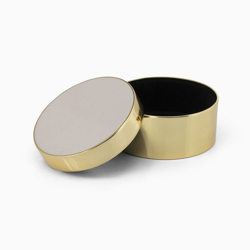 Pink and Gold Enamel Round Box 