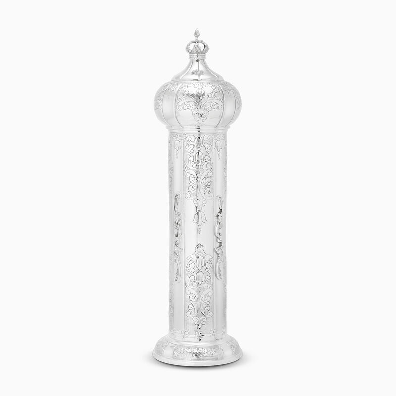 Elecant Megilah Case Klaf 11" Sterling Silver 