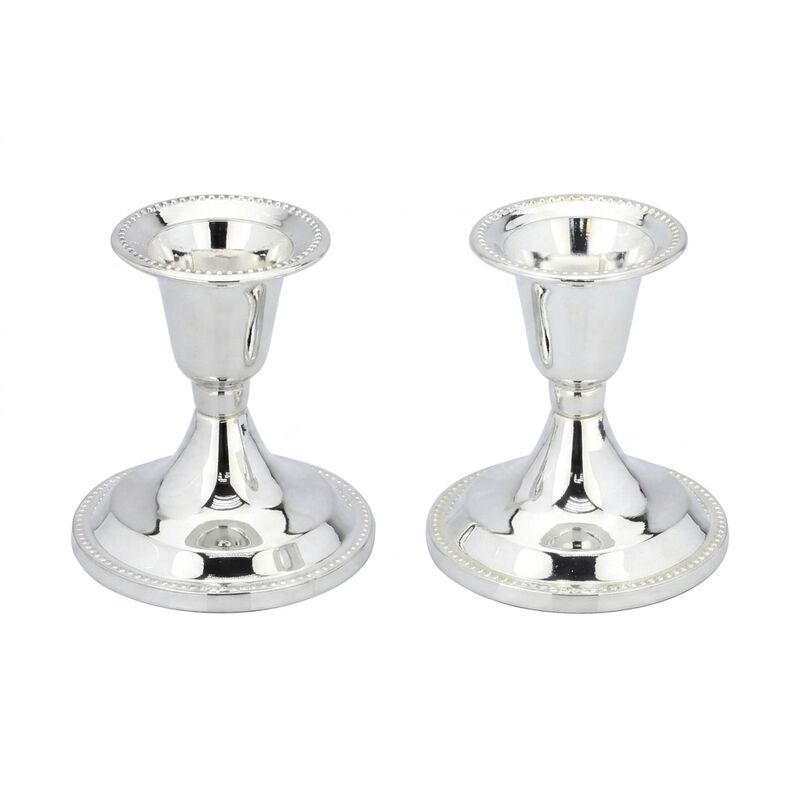 SET/2 CANDLESTICKS PLATED 