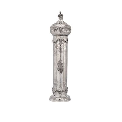 Genova Megilah Case Klaf 13" Sterling Silver 