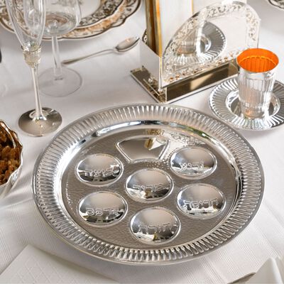 LINYA SEDER PLATE SILVER PLATE 