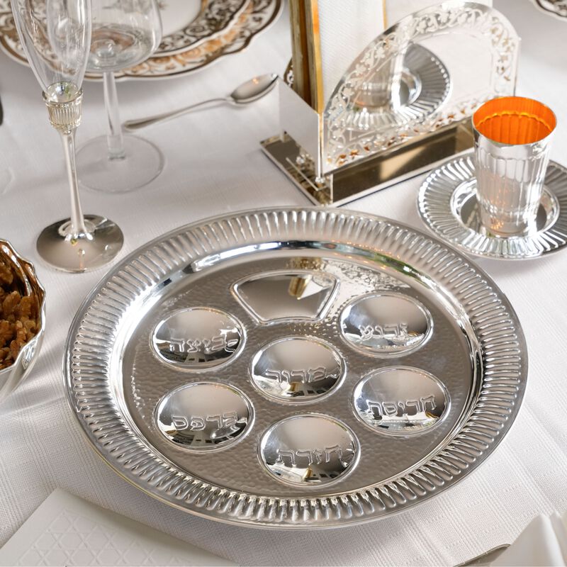 LINYA SEDER PLATE SILVER PLATE 