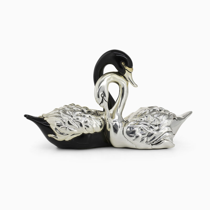 Pair of Swans Silver-Plated 