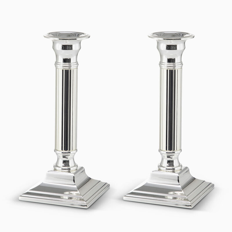 LINES CANDLESTICKS PLATED 