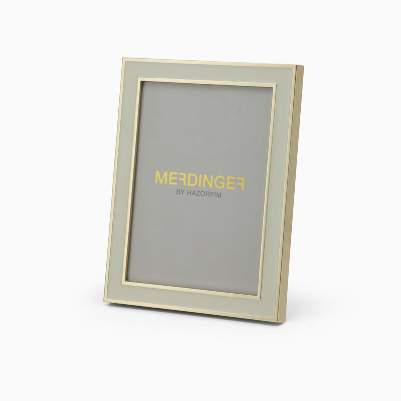 Cream and Gold Enamel Photo Frame 