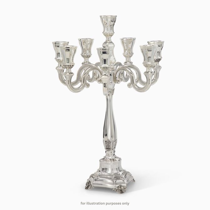 Bakio Candelabra 6 Branch Smooth Sterling Silver
