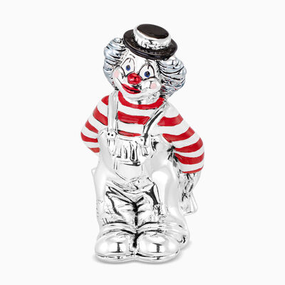 Clown Holding A Card Silver Plated 