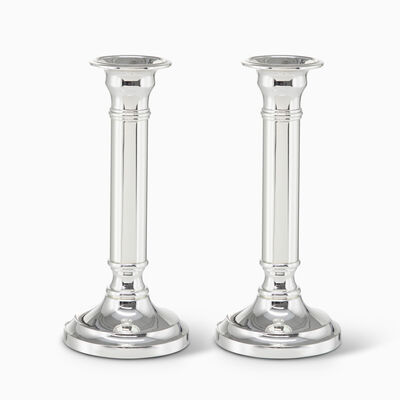 CORINTHIAN CANDLESTICKS PLATED 