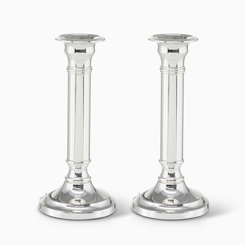 CORINTHIAN CANDLESTICKS PLATED 