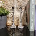 Comino Candlesticks Decorated Silver Small 