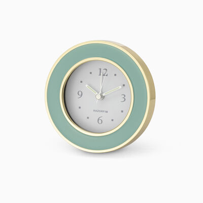 Green and Gold Enamel Round Clock 