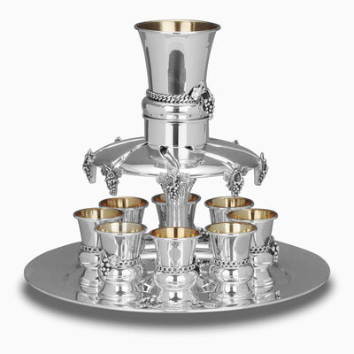 Eshkol Anavim Wine Fountain 8 Cup Sterling Silver 