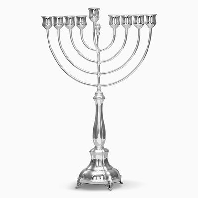 Bellagio Metzada Menorah Smooth Sterling Silver 