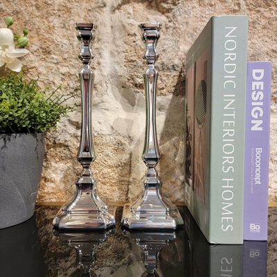 Comino Candlesticks Smooth Sterling Silver Medium 