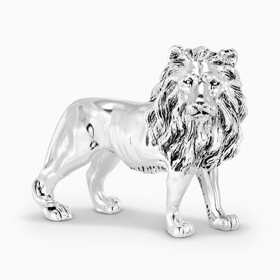 Standing Lion Miniature Silver Plated 