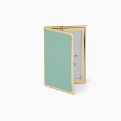 Green and Gold Enamel Double Frame 