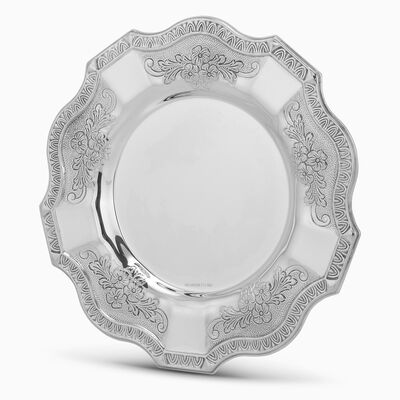 Cobalt Decorated Silver Plate 