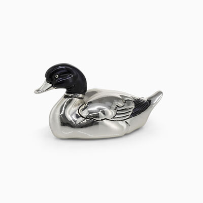 Duck Miniature with Black Head Silver-Plated 