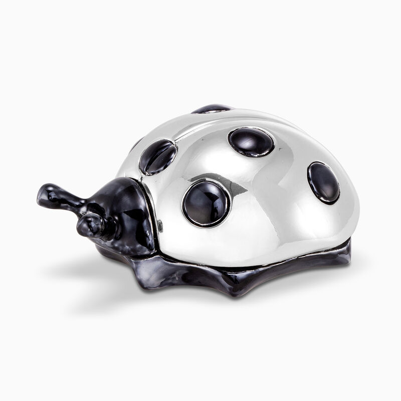 Beetle with Black Dots Silver-Plated