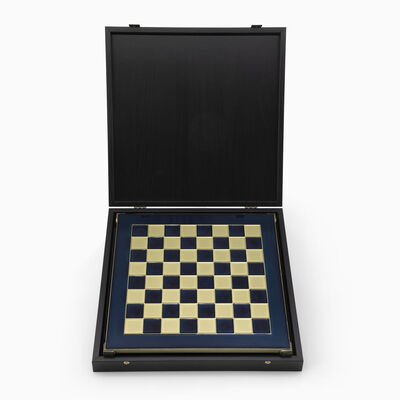 Blue Renaissance Chessboard Silver-Plated 