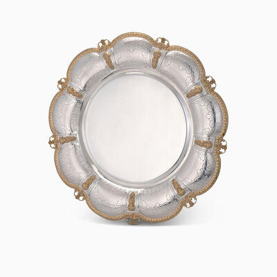 CARLOS ROUND TRAY GOLD DECORAT 