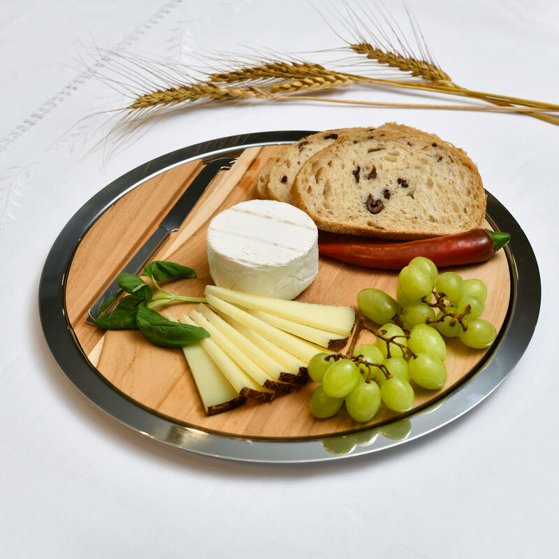 ARTI S.S. & WOOD ROUND PLATE 