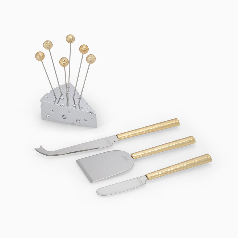 GOLDEN SERVING CHEESE SET 