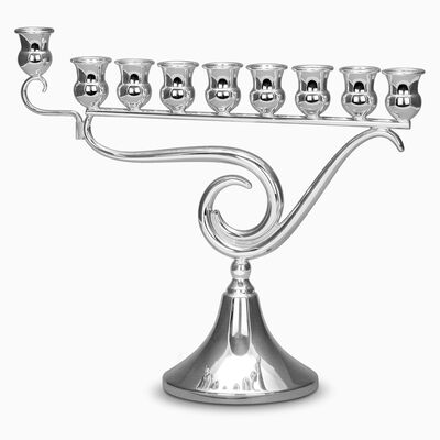 Swirl Menorah Sterling Silver 
