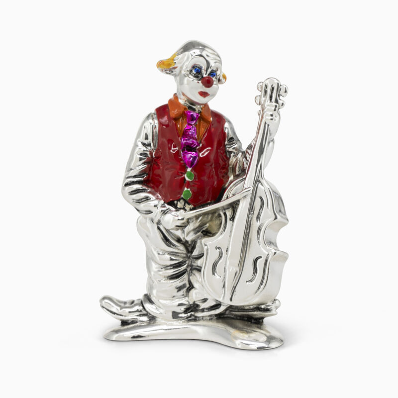 Clown with Bass (10.5×7) Silver-Plated 