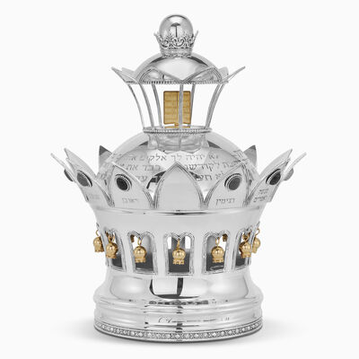 Shem Tov Crown With Stones Sterling Silver 