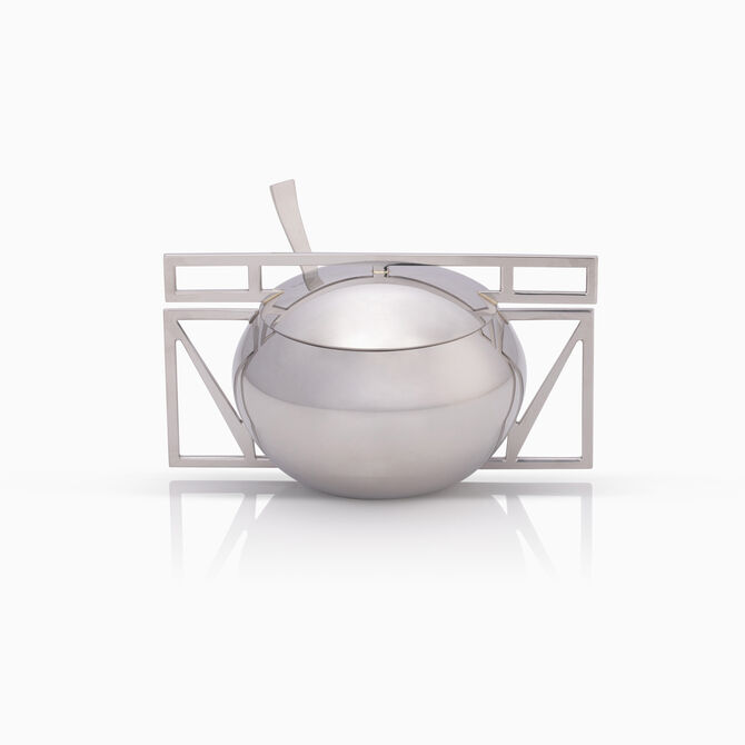 Geometric Sugar Bowl W. Spoon