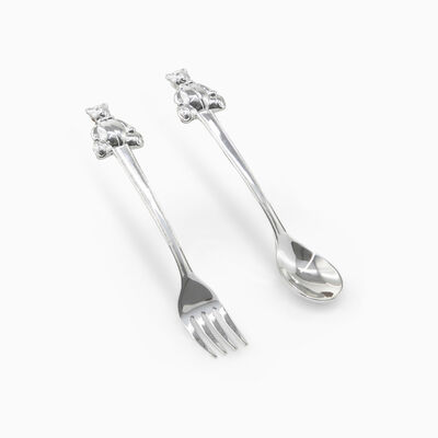 Set of 2 Children's Cutlery Silver-Plated 