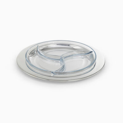 PLATED SERV.DISH W/GLASS 