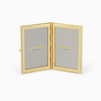 Pink and Gold Enamel Double Frame 