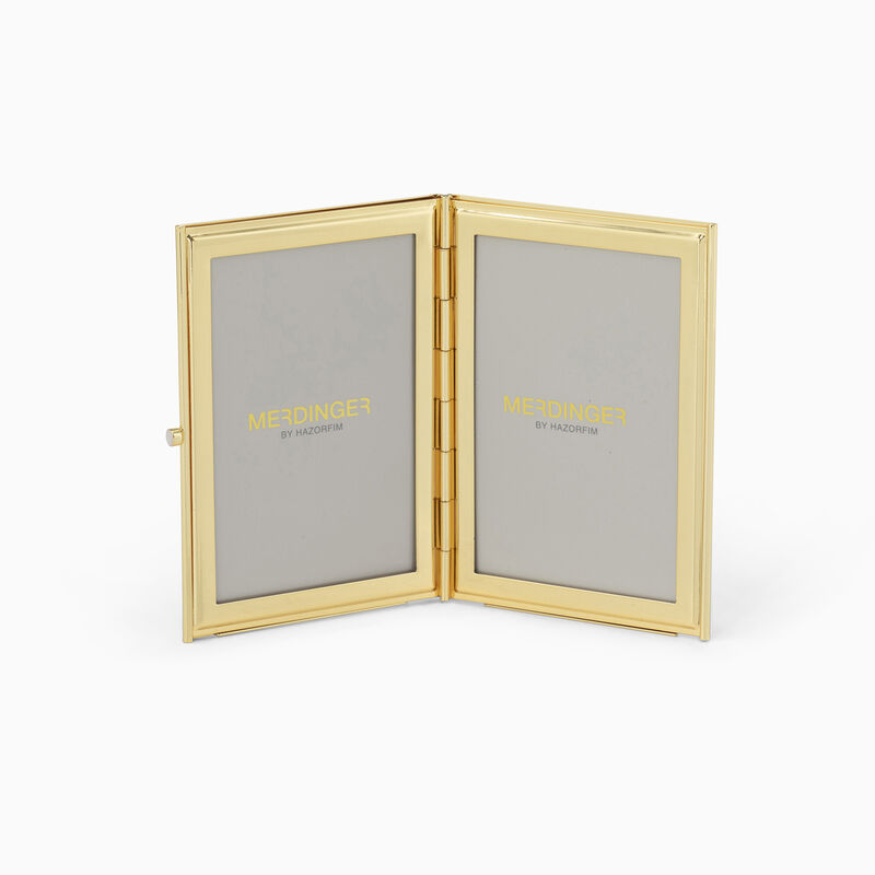 Pink and Gold Enamel Double Frame 