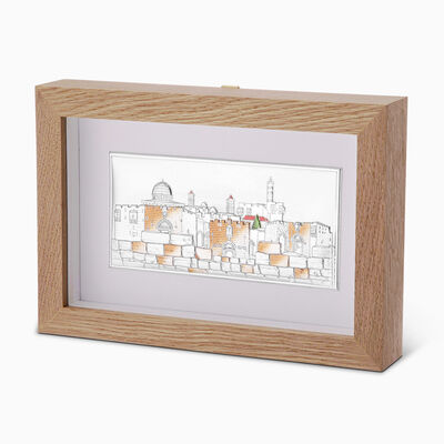 Jerusalem Picture Silver Plated Colourful Wooden