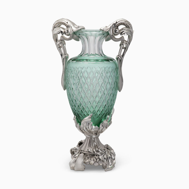 CRYSTAL VASE GREEN 29X32 