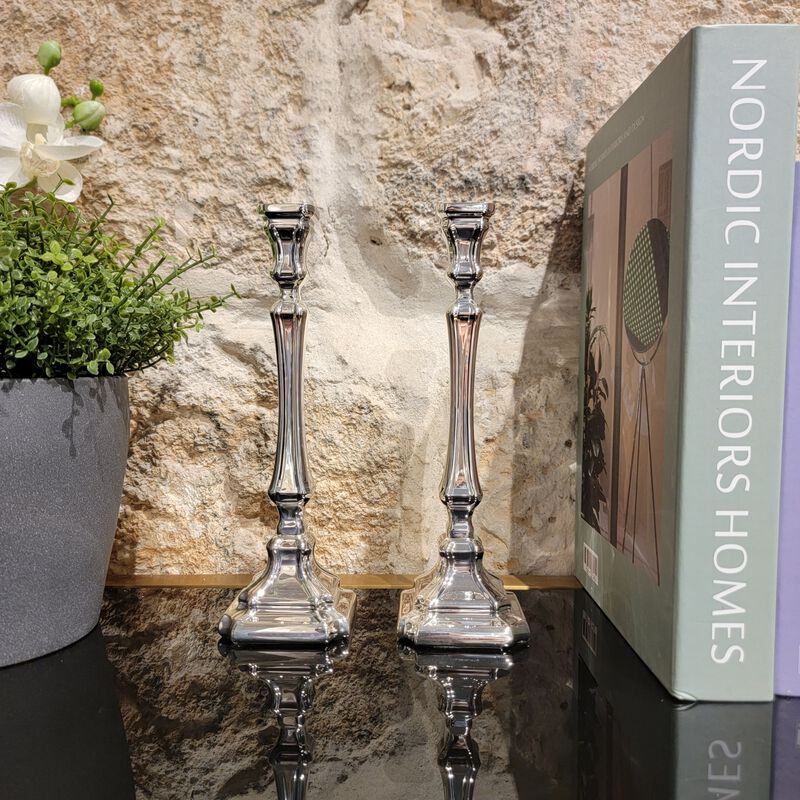 Comino Candlesticks Smooth Sterling Silver Small 