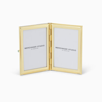 Green and Gold Enamel Double Frame 