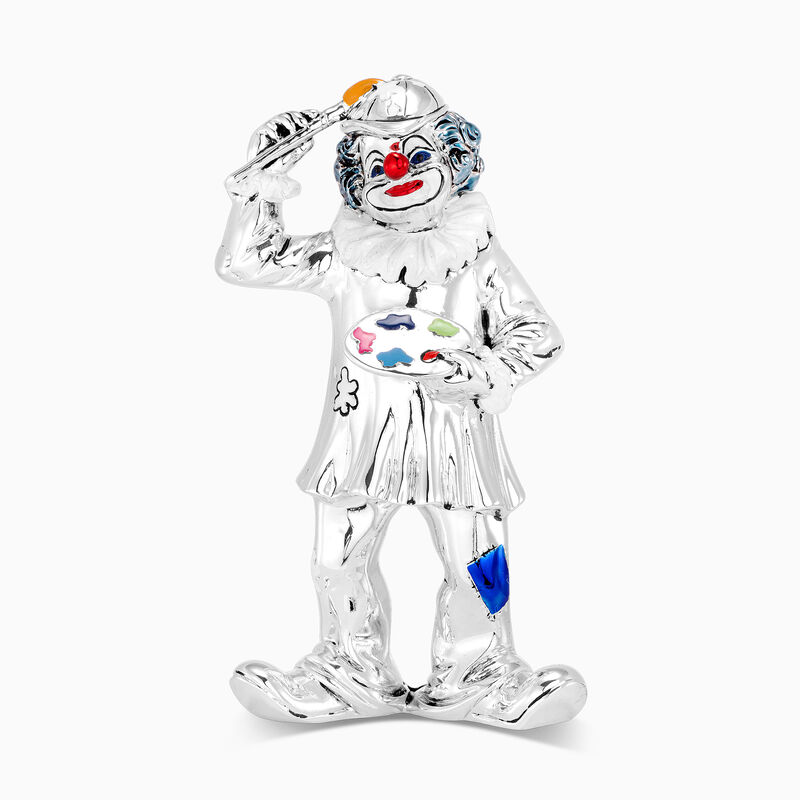 Clown Artist Silver Plate 