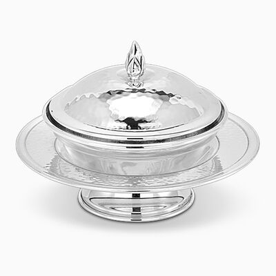 Hammered Honey Dish Sterling Silver 