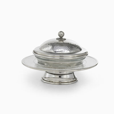 HAMMERING SERVING DISH PLATED 