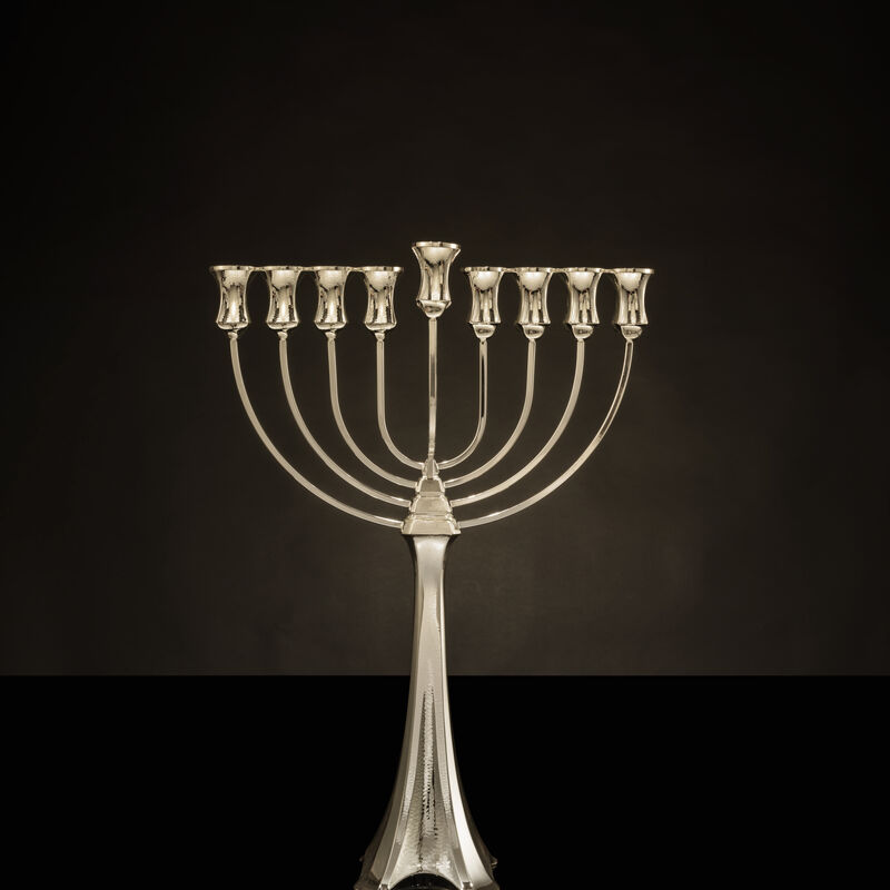 Lior Hammered Menorah Sterling Silver 