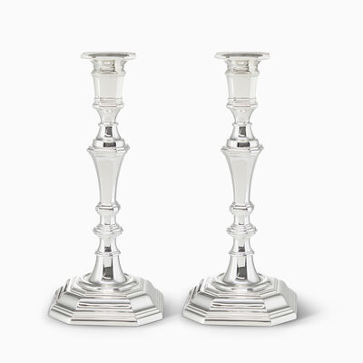 LINCOLN CANDLESTICKS PLATED 